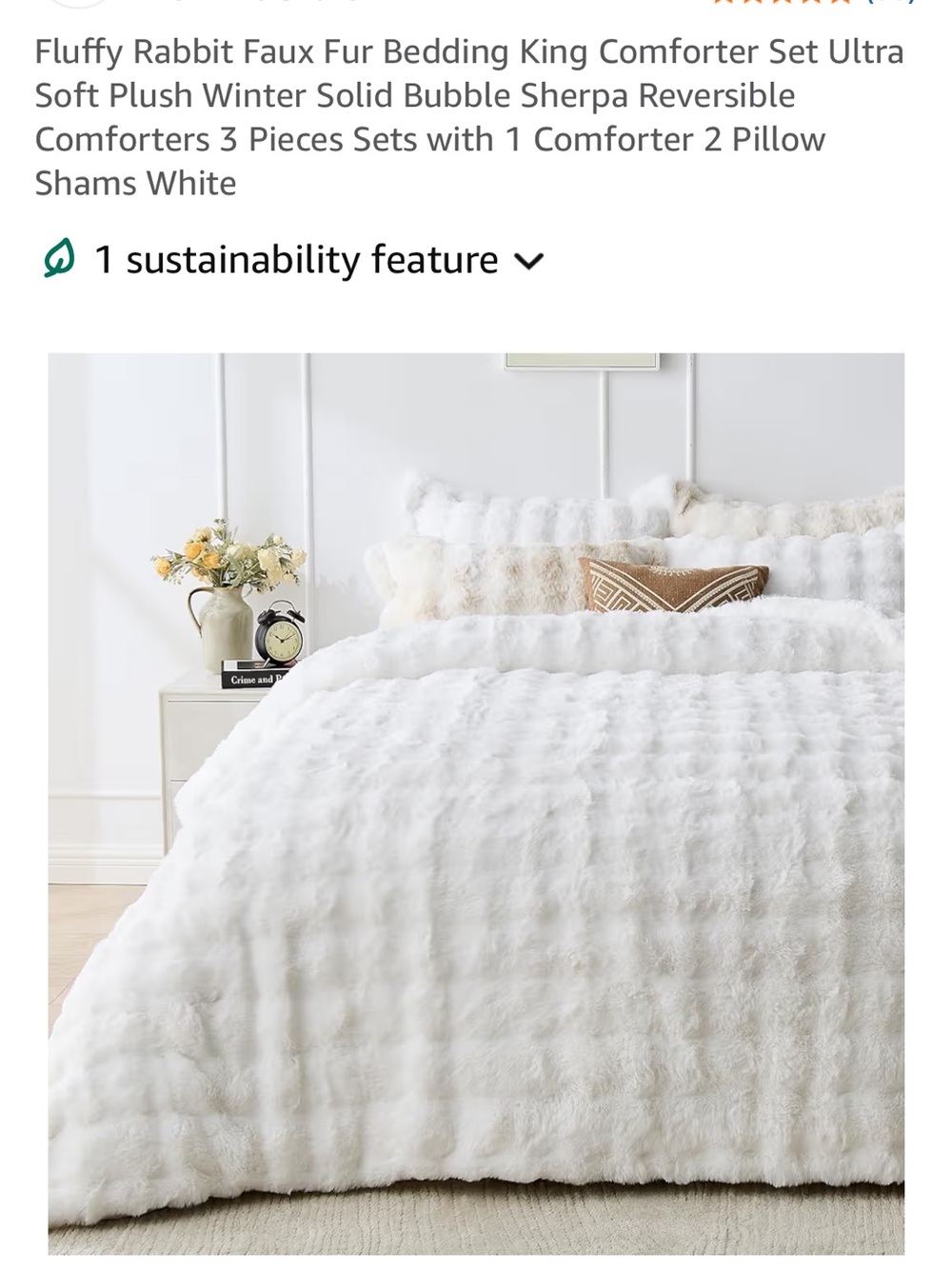 Beige Fluffy Faux Fur Comforter Set - Cozy Luxury Bedding